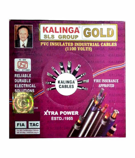 Picture of Kalinga GOLD Wire 0.75mm Single Core, PVC Insulation, FR, Govt Approved, ISI Mark, FIA, TAC