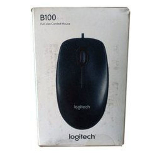 Picture of Logitech B100 Full Size Corded  Optical USB Mouse With Scroll Wheel