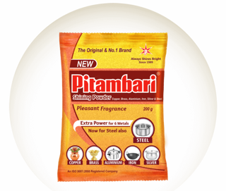 Picture of Pitambari Shining Powder for brass copper and aluminium articles, Dishwashing Detergent (200g) Packet