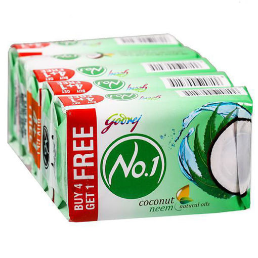 Picture of Godrej No.1 Coconut Neem Soap 100gX4+1Free = (500g) (Pack Of 5Pc)