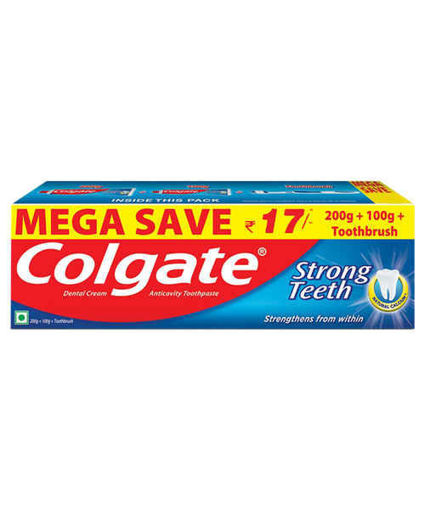 Picture of Colgate Strong Teeth Toothpaste (200g +100g + Toothbrush)