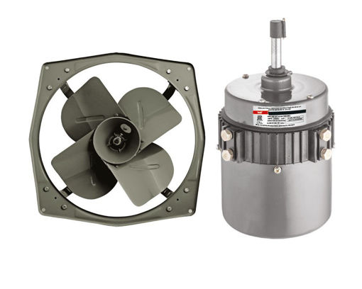 Picture of Indo 1400 RPM Iron Exhaust Fan Components and Motor (Grey)