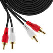 Picture of 2 RCA Male to 2 RCA Male Plug, Stereo Audio AUX Cable Cord, Digital Analogue, Double-Shielded for Amplifiers, Hi-Fi, Professional Mixe