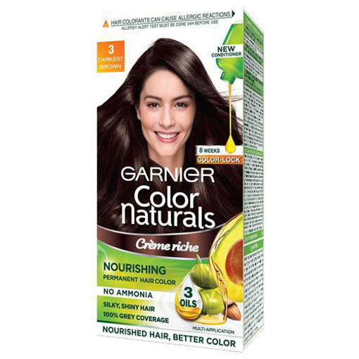 Picture of Garnier COLOR NATURALS Creme Riche Hair Color (Shade 3, Darkest Brown)