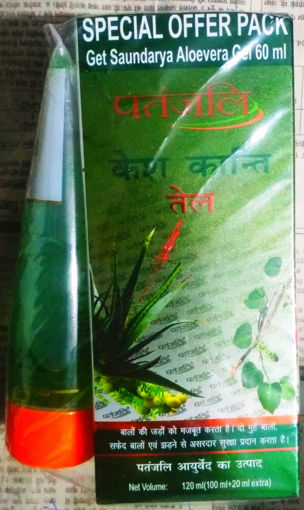 Picture of PATANJALI Kesh Kanti Oil (100ml + 20ml Extra = 120ml) (Free Get Saundarya Aloevera Gel 60ml)