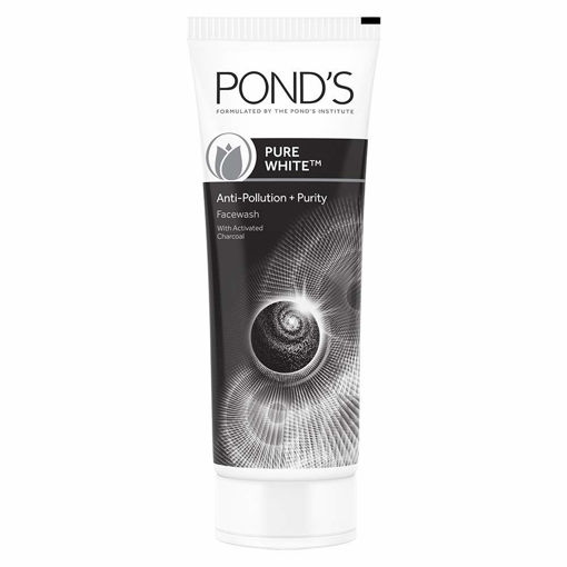 Picture of ponds pure white anti pollution + purity face wash with activated charcoal  (50g)