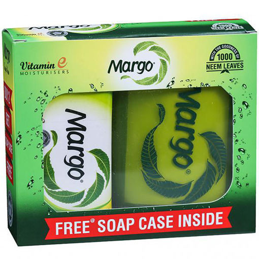 Picture of Margo Original Neem Soap (Buy 2 Get 1 Soap Case Free) 2 x 100 g