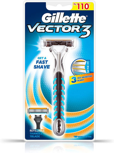 Picture of Gillette Vector 3 Self-Adjusting Blades Shaving Razor