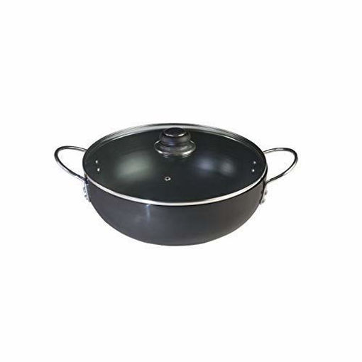 Picture of Nirlep - EKD 3.5 by Bajaj Electricals Ebony 3.5 Ltr Hand Anodized Kadhai with Lid, 3 mm (5 Year Warranty)