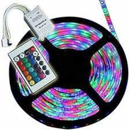 Picture of LED Strip Lights Non Waterproof LED Light Strip with Bright RGB Color Changing Light Strip with 44 Keys IR Remote Controller and Power Supply for Home (Multicolor)