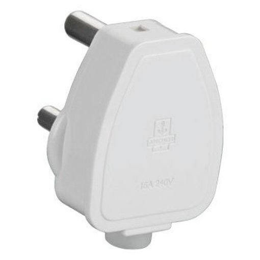 Picture of Anchor Penta 38637 Polycarbonate 3-Pin 16 A Plug Top (White)