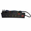 Picture of 6+1 PVC Model Electrical 6 Sockets and 1 Switch Surge Protector Spike Strip Guard Extension Cord / Board for Computer with 3 m Wire , Black