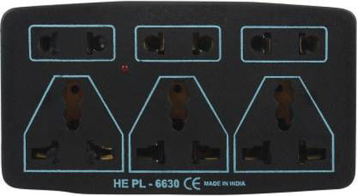Picture of 3+3 Multi Plug Extension with Switch 6 Socket Extension Boards  (Black)