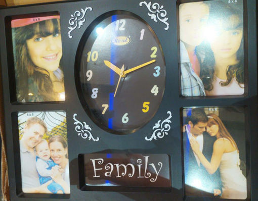 Picture of Revel Gift article 4 Photo Frame with Clock black Color