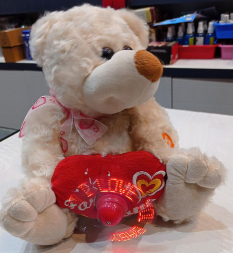 Picture of Music teddy bear with Fan I LOve You Babby