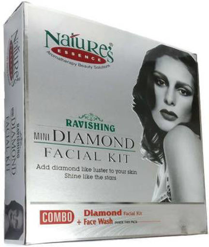 Picture of Nature's Essence Diamond Facial Kit Mini Pack With 12g Scurb + 12g Skin Cream + 16g Glow Pack + 12g Polish Cream + 65ml Face Wash  (5 x 23.4 g)