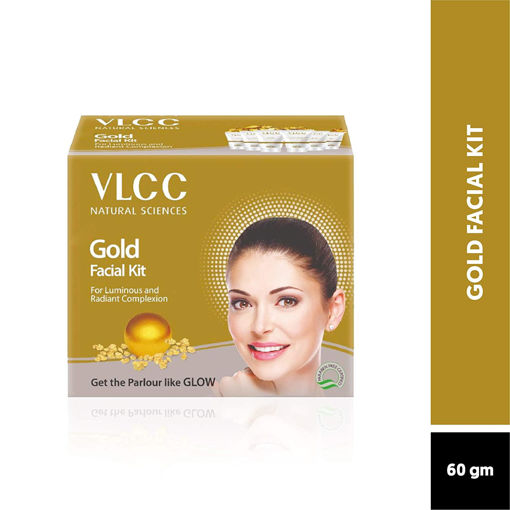 Picture of VLCC Gold Facial Kit For Luminous And Radiant Complexian With White & Bright Glow Gel Creme, 60g