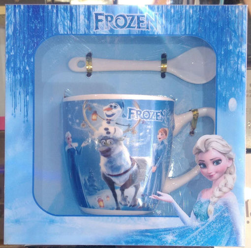 Picture of A2A Frozen Dinner Set for Kids | 3 Pc Ceramic Dinnerware Set - Plate, Mug,Spoon