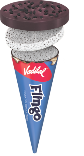 Picture of vadilal flingo Cones ice cream Cookie Disc Cone , 110ml