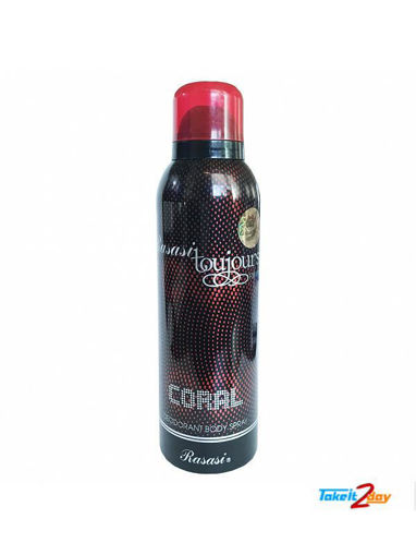 Picture of RASASI TOUJOURS CORAL DEODORANT BODY SPRAY FOR MEN 200 ML