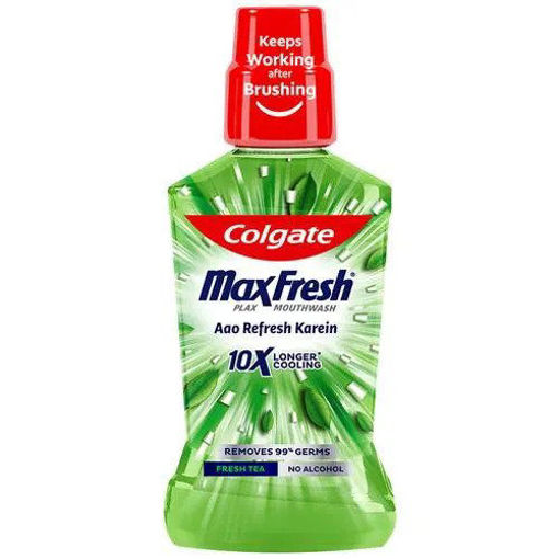 Picture of Colgate Maxfresh - Plax, Mouthwash Aao Refresh karein,Fresh Tea, Alcohol Free, 250 ml