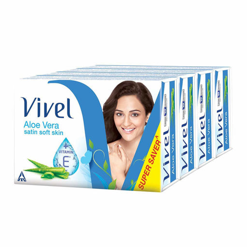 Picture of Vivel Aloe Vera Bathing Bar Soap , 100g (Buy 4 Get 1 Free)