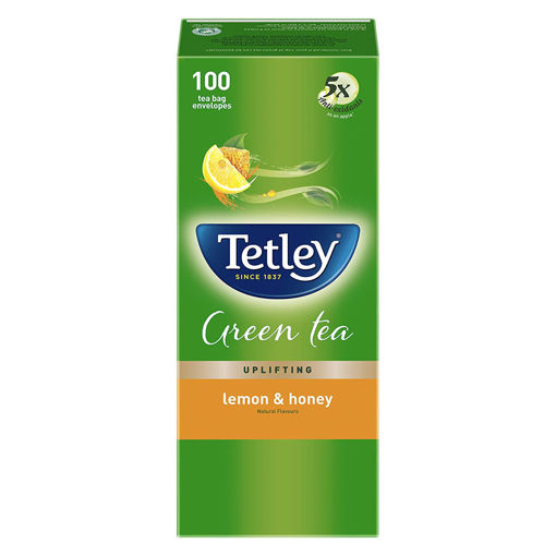 Picture of Tetley Green Tea Bags - Lemon & Honey, 100 Pieces (Tea bag Envelopes)