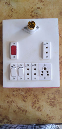 Picture of Wood board with holder 1, indigator 1, 2 pin socket 3, switch 2,