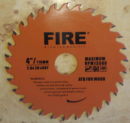 Picture of FIRE CUT OFF WHEEL FOR WOOD, 4" INCH 110MM